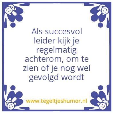 Tegeltje: leiderschap