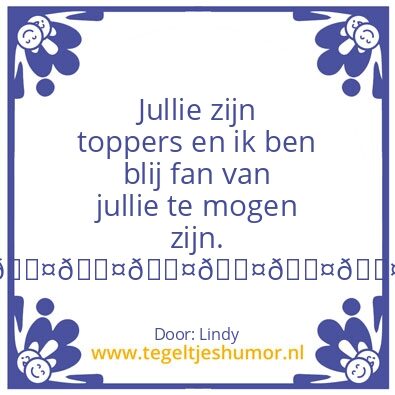 Tegeltje: Toppers