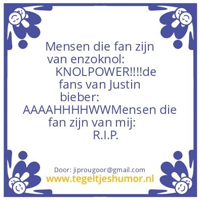 Tegeltje: Soorte fans