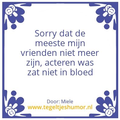 Tegeltje: Acteur