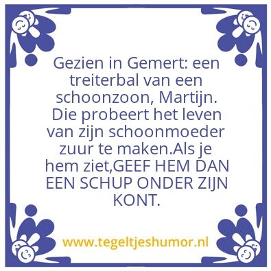 Tegeltje: PAS OP !!!!!