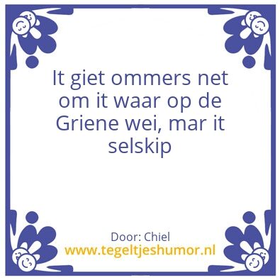 Tegeltje: Griene wei