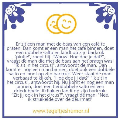 Tegeltje: Salto in de kroeg
