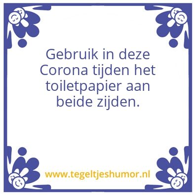 Tegeltje: Corona