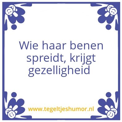 Tegeltje: Benen