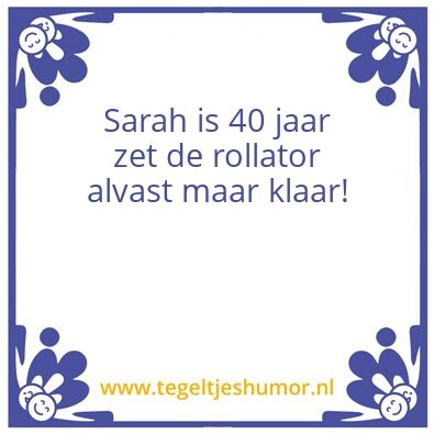 Tegeltje: Jarig