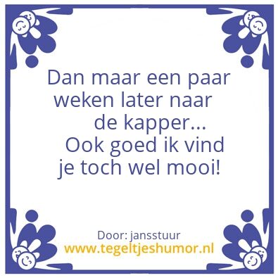 Tegeltje: kappserswijheid