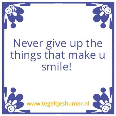 Tegeltje: Never