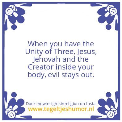 Tegeltje: Jesus, Jehovah & the Creator.