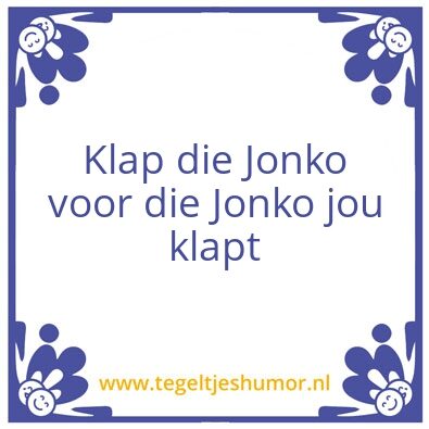 Tegeltje: Jonko