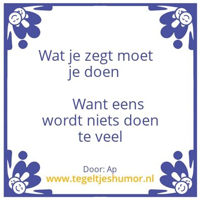 Tegeltje: Waar