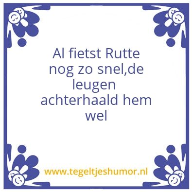 Tegeltje: rutte