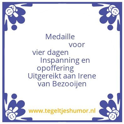 Tegeltje: Medaille