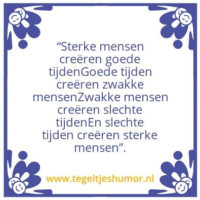 Tegeltje: Sterke mensen
