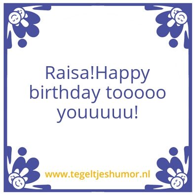 Tegeltje: A specialy for you
