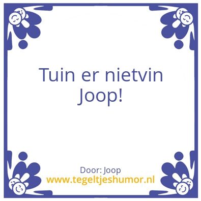 Tegeltje: Joop