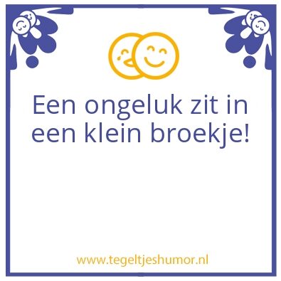 Tegeltje: Ongeluk