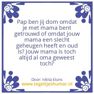 Tegeltje: pap