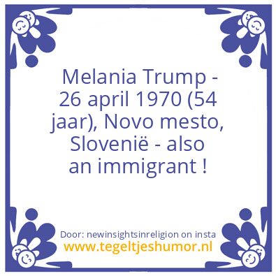 Tegeltje: Immigrant