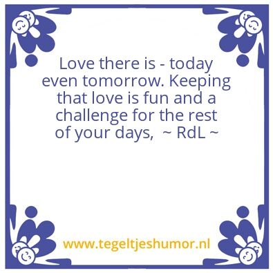 Tegeltje: love
