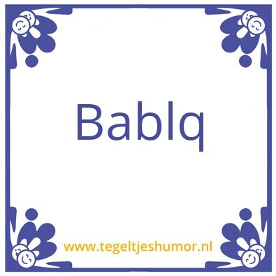 Tegeltje: Int
