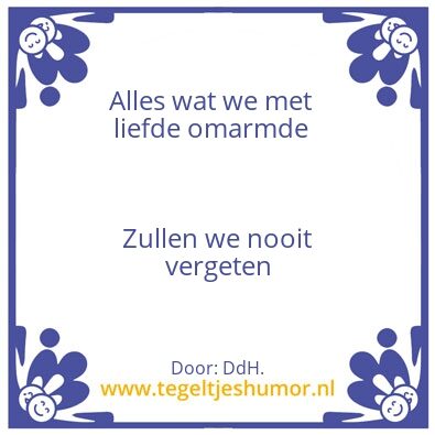 Tegeltje: met liefde omarmde