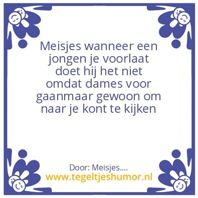 Tegeltje: Meisjes wanneer….