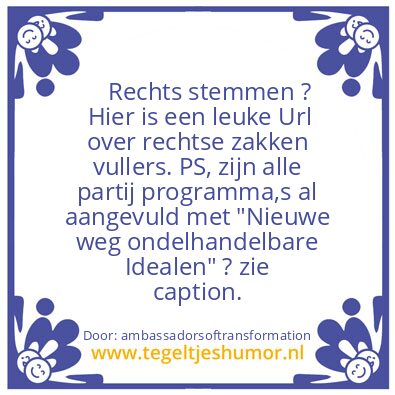 Tegeltje: Rechts stemmen ?