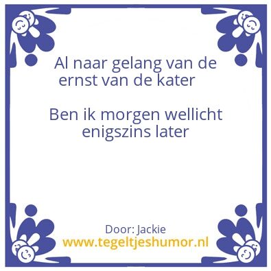 Tegeltje: Kater