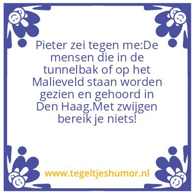 Tegeltje: Zwijgen helpt niet!