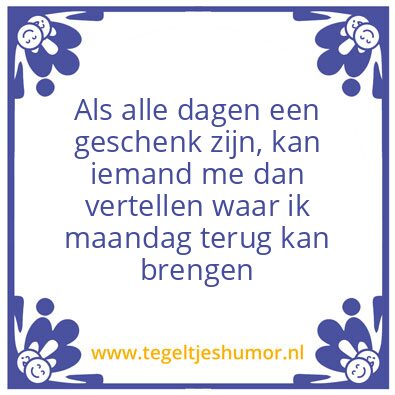 Tegeltje: Maandag