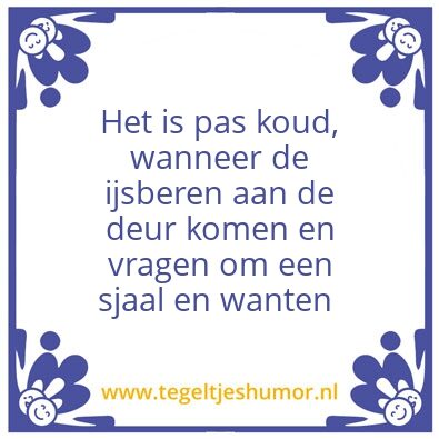 Tegeltje: koud ijsbeer