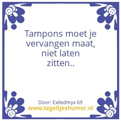 Tegeltje: Zit te diep…