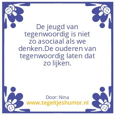 Tegeltje: Tegenwoordig