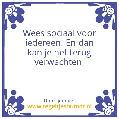 Tegeltje: sociaal