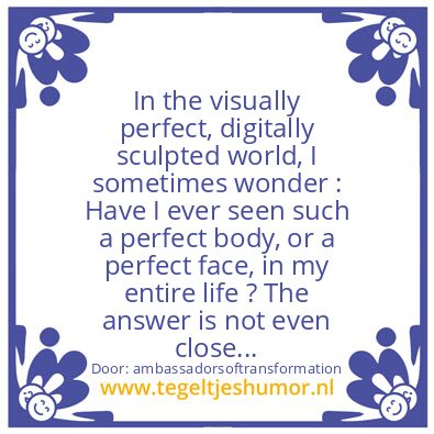 Tegeltje: visually perfect digital  wor