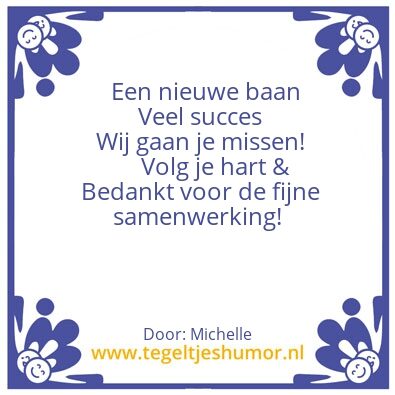 Tegeltje: Lieve collega