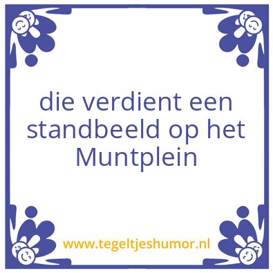 Tegeltje: standbeeld