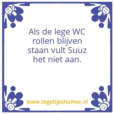 Tegeltje: WC rollen