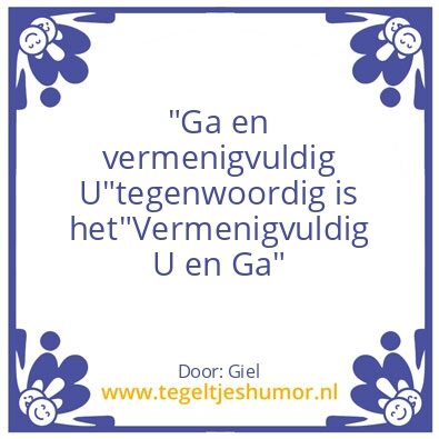 Tegeltje: oud gezegde