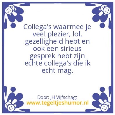 Tegeltje: Collega’s