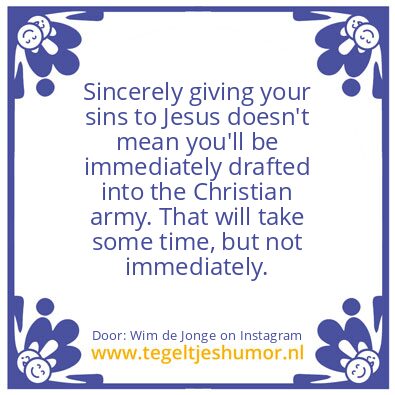 Tegeltje: giving your sins to Jesus