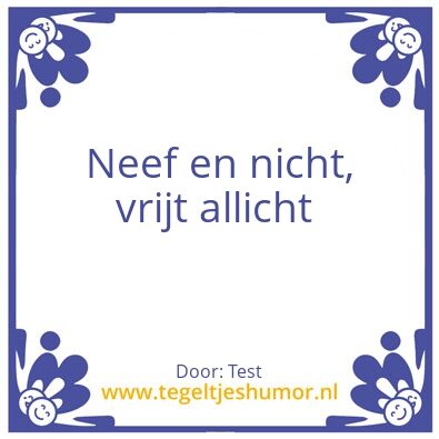 Tegeltje: Test