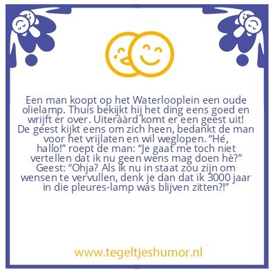 Tegeltje: Oude olielamp