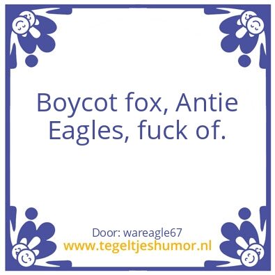 Tegeltje: boycot