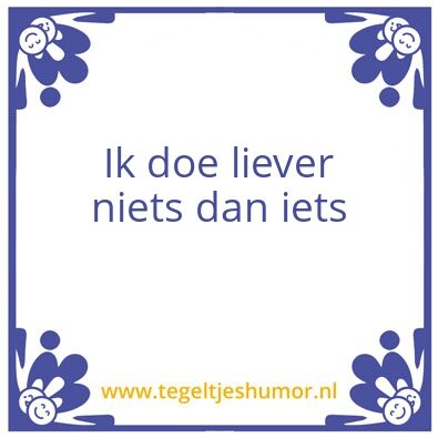 Tegeltje: Tegel