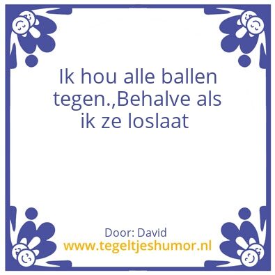 Tegeltje: Voetbal keeper