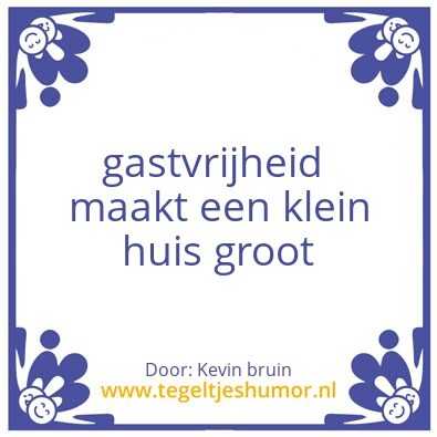Tegeltje: gastvrijheid