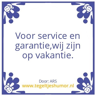 Tegeltje: Service