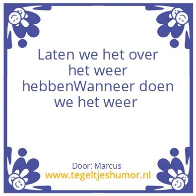Tegeltje: Weer